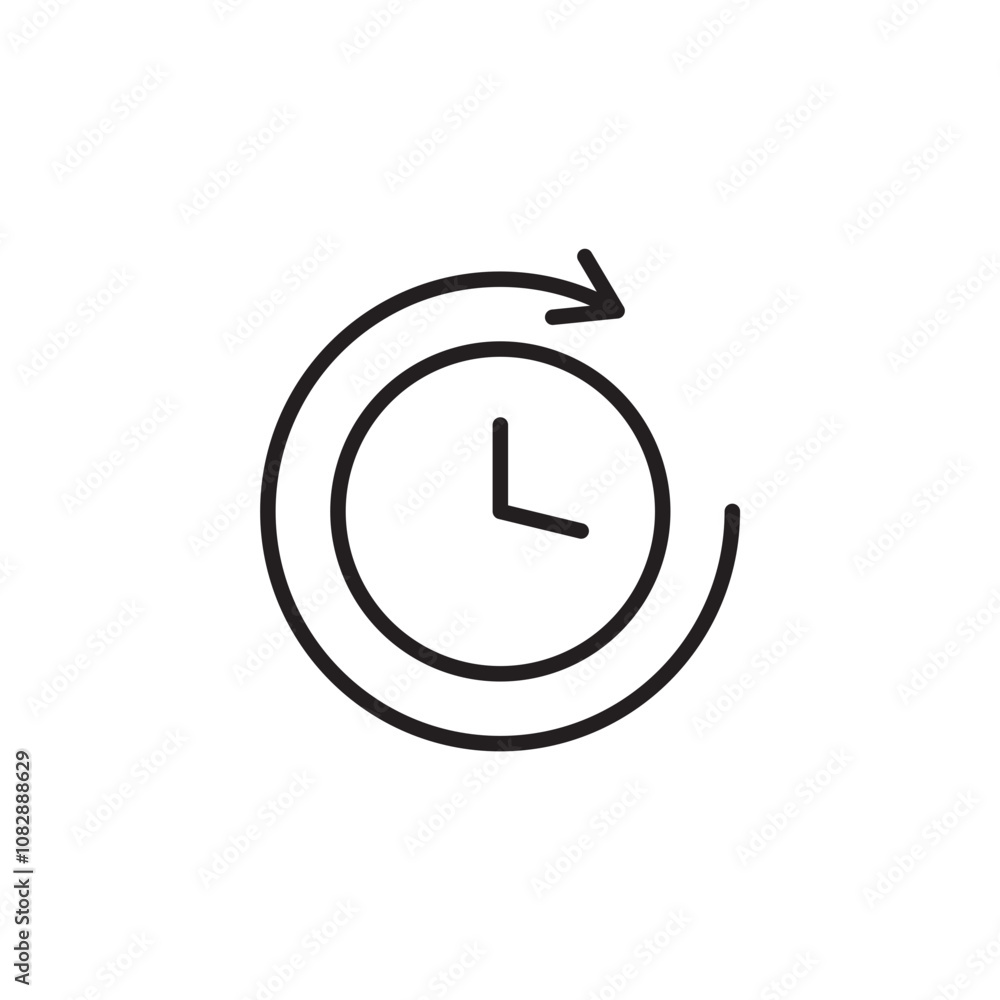 Duration thin line vector icon.