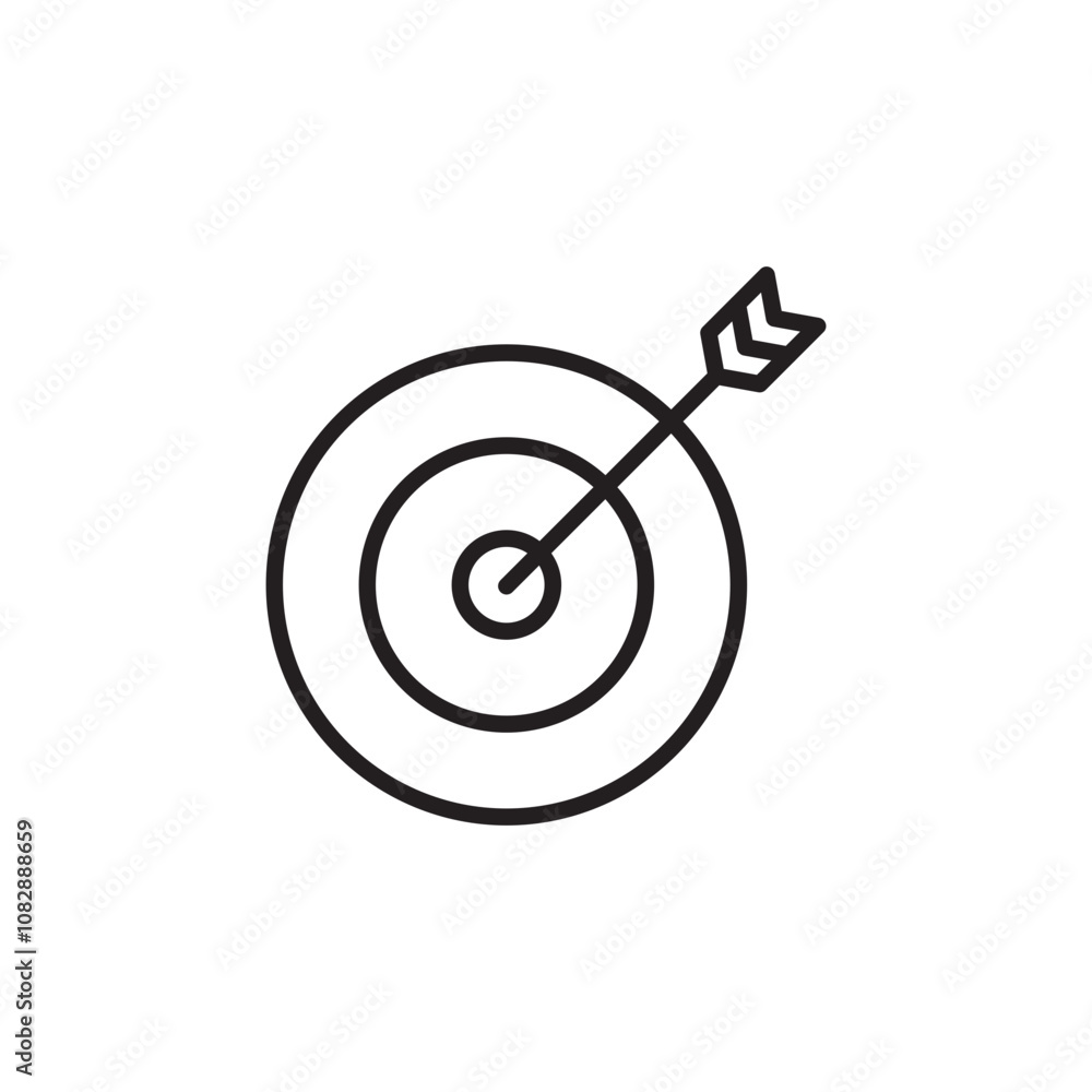 Goal Setting thin line vector icon. Goal Setting thin line vector icon.