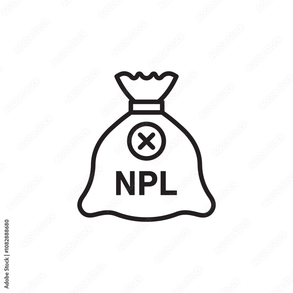 NPL thin line vector icon. NPL thin line vector icon.