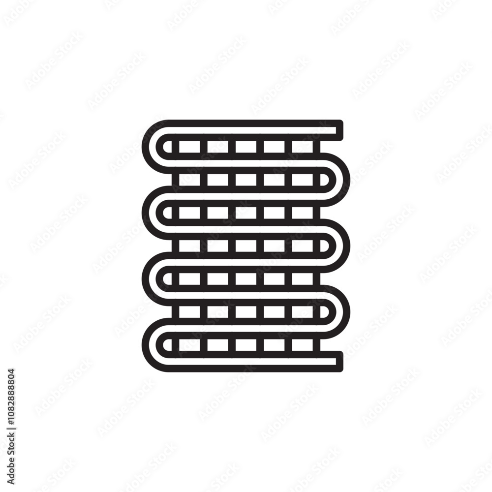 Condenser Coil thin line vector icon. Condenser Coil thin line vector icon.