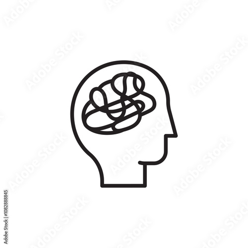 Mental Disorder thin line vector icon.