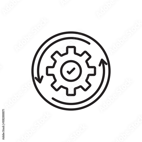 Optimization thin line vector icon.
