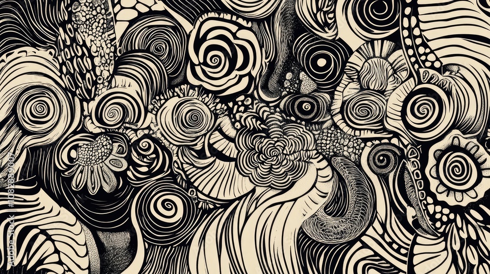 Abstract line art illustration featuring a decorative series with hand drawn elements and shading showcasing geometric patterns suitable for fabric textile paper and wallpaper designs Abstract line art illustration featuring a decorative series with hand drawn elements and shading showcasing geometric patterns suitable for fabric textile paper and wallpaper designs