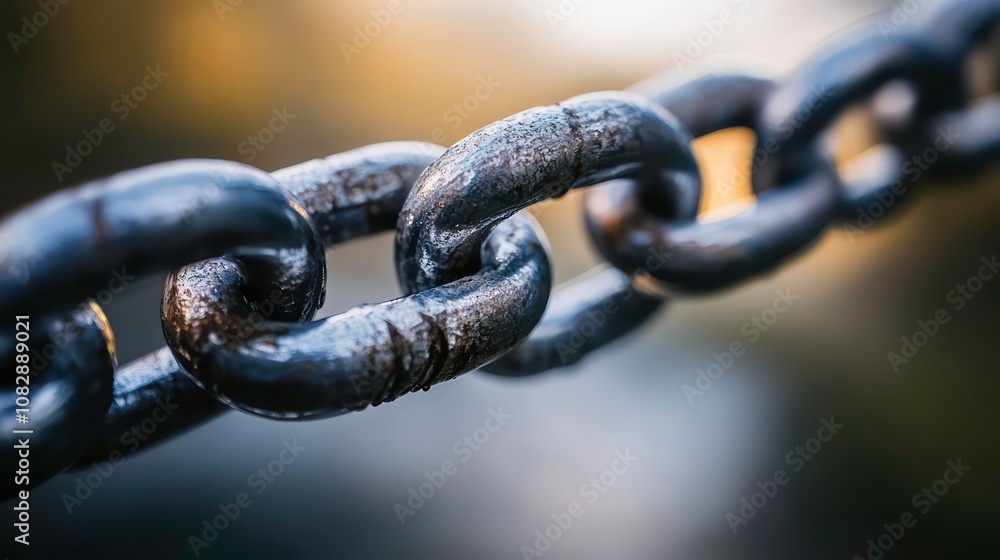chain with link in the middle, An innovative blockchain technology secures transactions and protects digital assets chain with link in the middle, An innovative blockchain technology secures transactions and protects digital assets