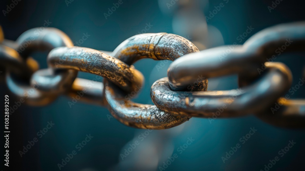 chain with link in the middle, An innovative blockchain technology secures transactions and protects digital assets chain with link in the middle, An innovative blockchain technology secures transactions and protects digital assets