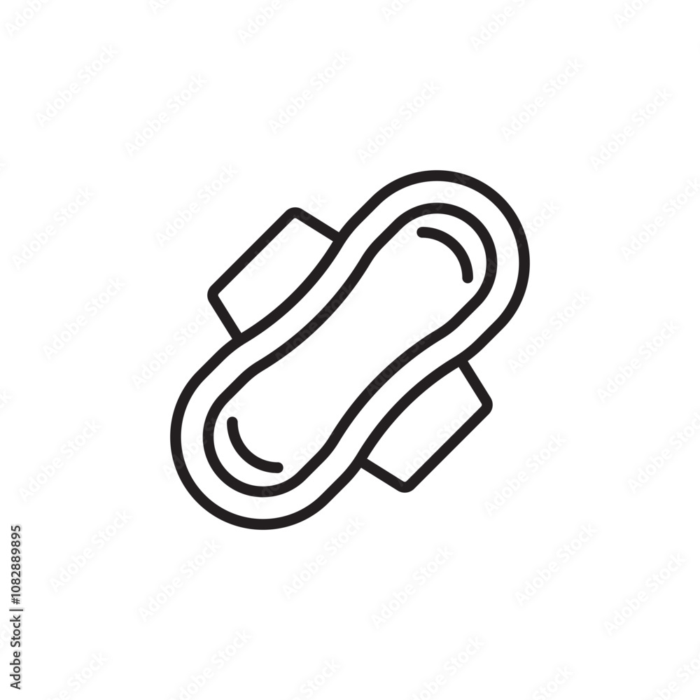 Sanitary Pad thin line vector icon. Sanitary Pad thin line vector icon.