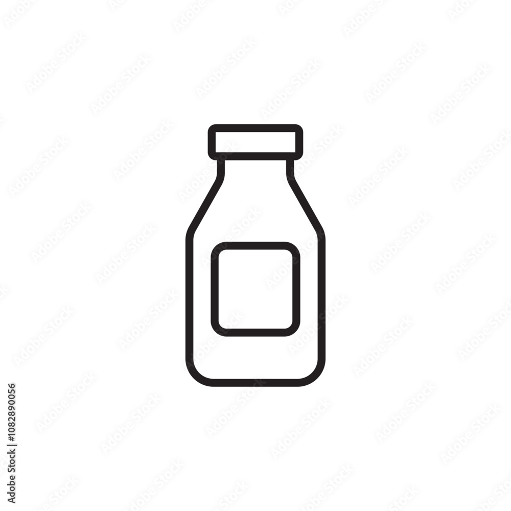 Milk Bottle thin line vector icon. Milk Bottle thin line vector icon.