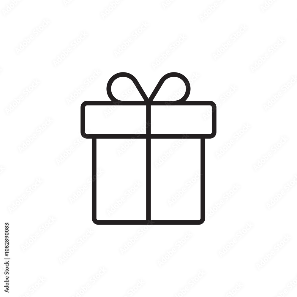 Present Gift Box thin line vector icon. Present Gift Box thin line vector icon.