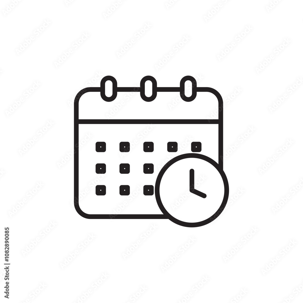 Schedule thin line vector icon. Schedule thin line vector icon.
