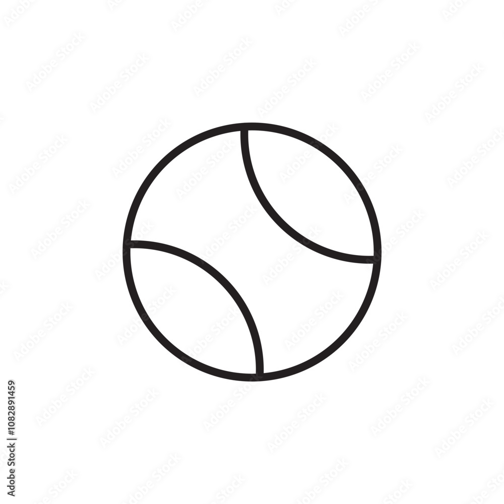 Tennis Ball thin line vector icon. Tennis Ball thin line vector icon.
