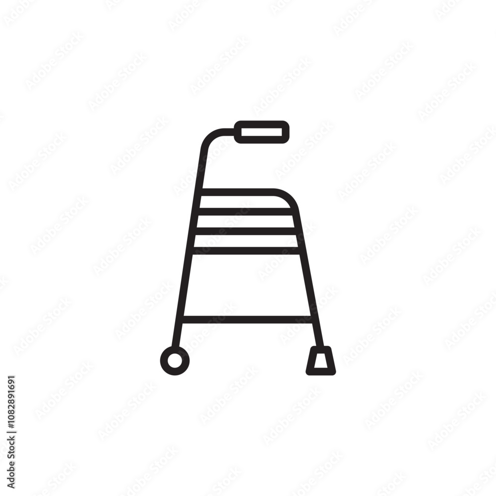 Walker thin line vector icon. Walker thin line vector icon.