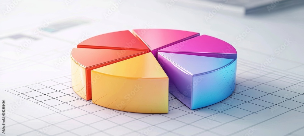 Obraz premium Colorful Pie Chart of 2024 Global Ad Spending by Medium for Print and Digital Design