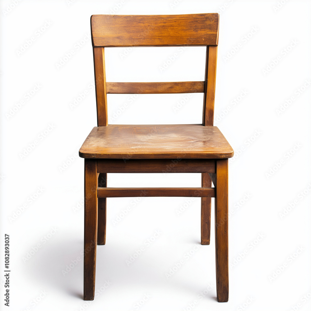 Front view wooden chair isolated on white background Front view wooden chair isolated on white background
