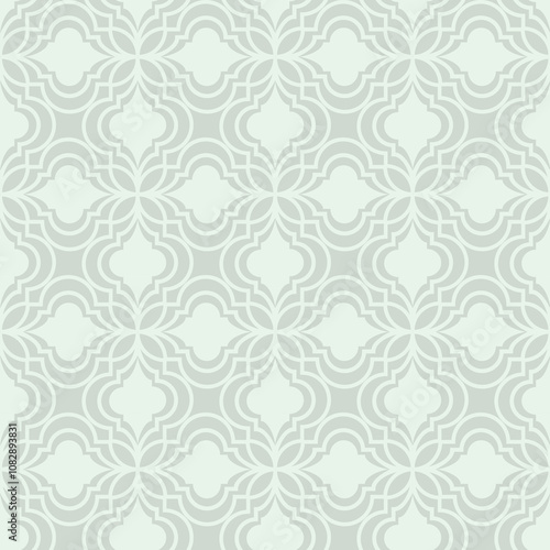 Decorative floral trellis seamless pattern in sage green for backdrop, backgrounds, wallpaper, wrapping paper, surface pattern etc