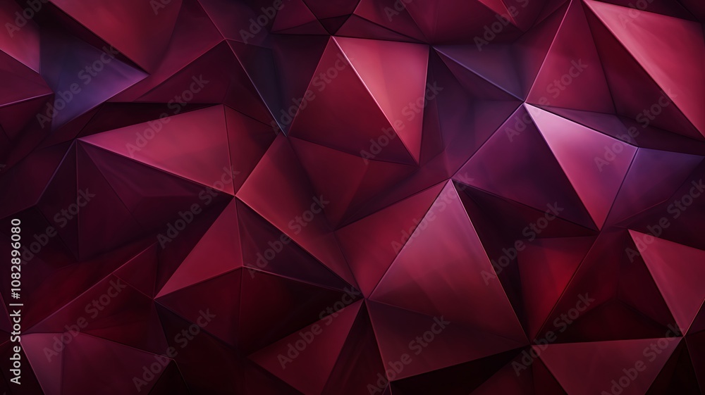 Obraz premium Maroon Triangular Shapes Form a Rich and Mesmerizing Geometric Pattern 