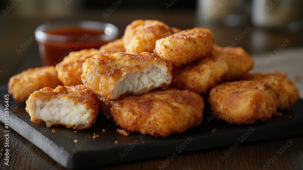 a pile of fried chicken nuggets a pile of fried chicken nuggets