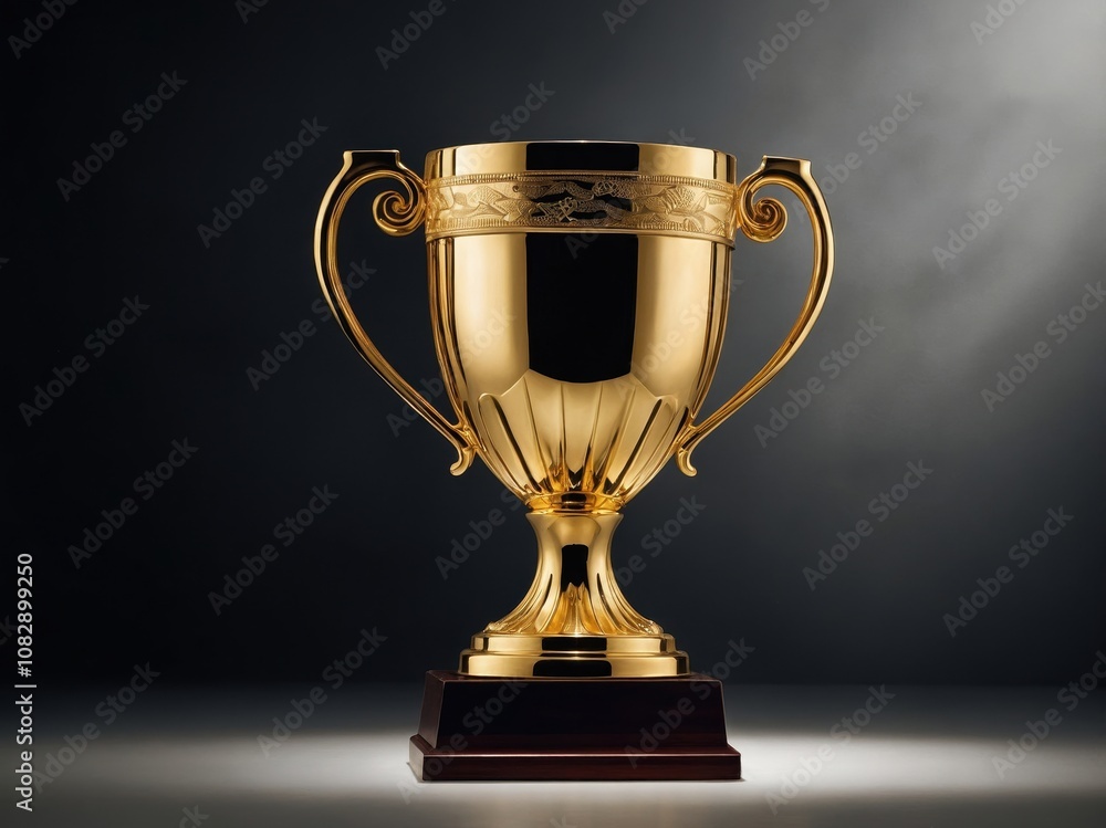 gold cup on a black background gold cup on a black background