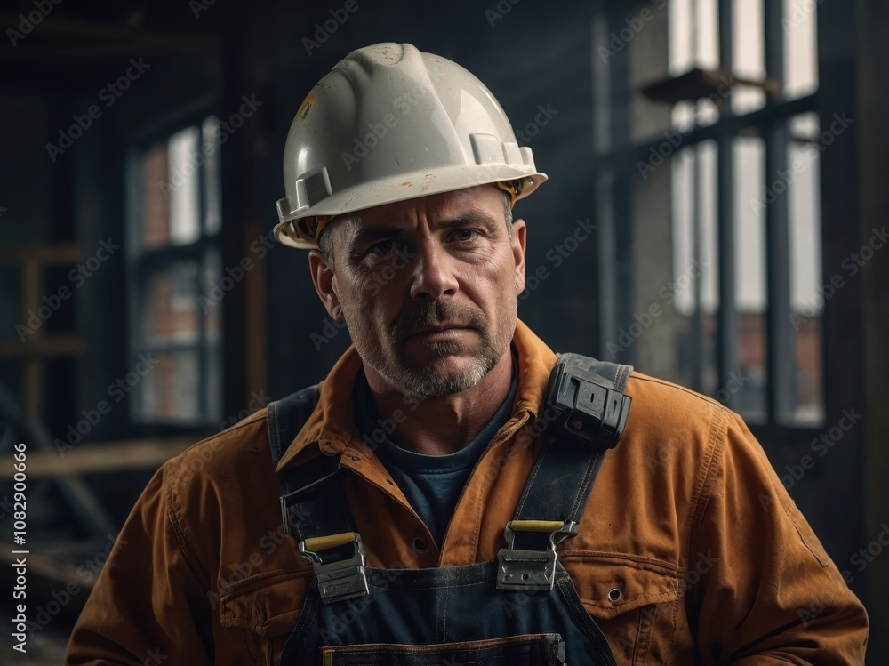Construction worker with tools Construction worker with tools