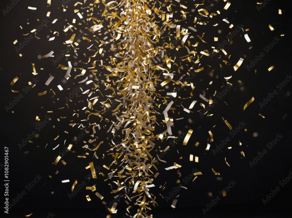 Sparkling New Year's Confetti Falling Down Sparkling New Year's Confetti Falling Down