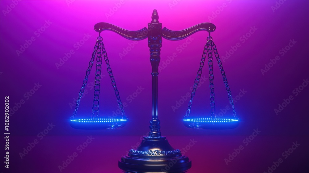 Scales of Justice Glowing Blue Scales of Justice Glowing Blue