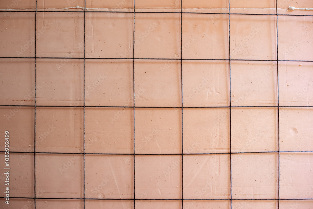 Installation of underfloor heating. Reinforcement welded mesh laid on polyurethane with sealed seams. Installation of underfloor heating. Reinforcement welded mesh laid on polyurethane with sealed seams.