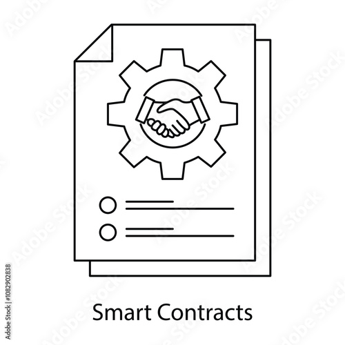 Vector icon for Digital Ledger Contracts. Represents tamper-proof contract execution on blockchain.