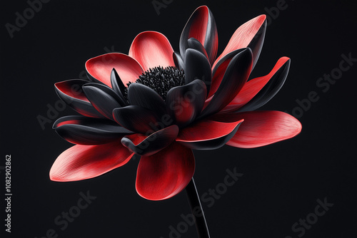 Black and red Flowers 