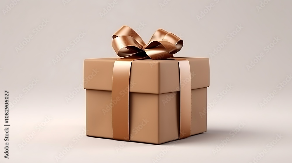 A Brown-Colored Gift Box Elegantly Displayed on a Minimal Background
A Brown-Colored Gift Box Elegantly Displayed on a Minimal Background