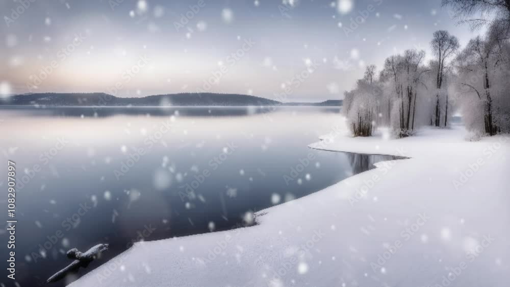 landscape with snow and trees landscape with snow and trees