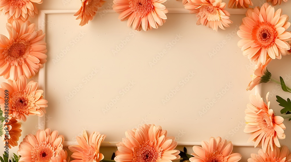 Framed Arrangement of Vibrant Orange Gerbera Daisies on a Soft Beige Background, Perfect for Nature, Rustic, and Floral-Themed Designs
Framed Arrangement of Vibrant Orange Gerbera Daisies on a Soft Beige Background, Perfect for Nature, Rustic, and Floral-Themed Designs