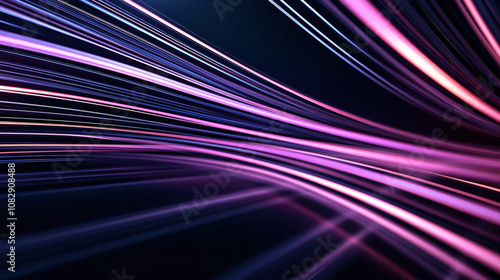 Abstract digital art with dynamic flowing lines in pink and purple hues on a dark background, creating a sense of motion and energy.