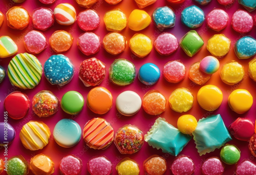 Fototapeta premium vibrant close assorted candies showcasing rainbow colorful packaging sweet treat experience, lgbtq, lgbt, pride, love, equality, candy, sweets