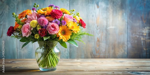 Beautifully arranged bouquet of colorful flowers in a elegant vase, spring, bouquets, flowers