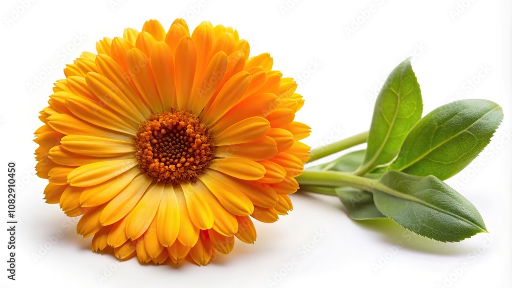 Calendula flower isolated on white background high angle view Calendula flower isolated on white background high angle view
