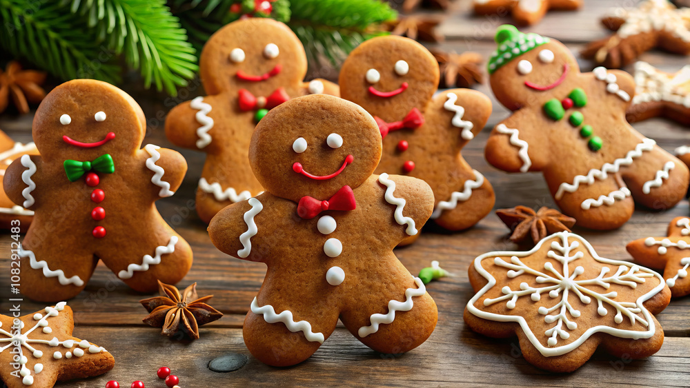 Christmas background with gingerbread men Christmas background with gingerbread men