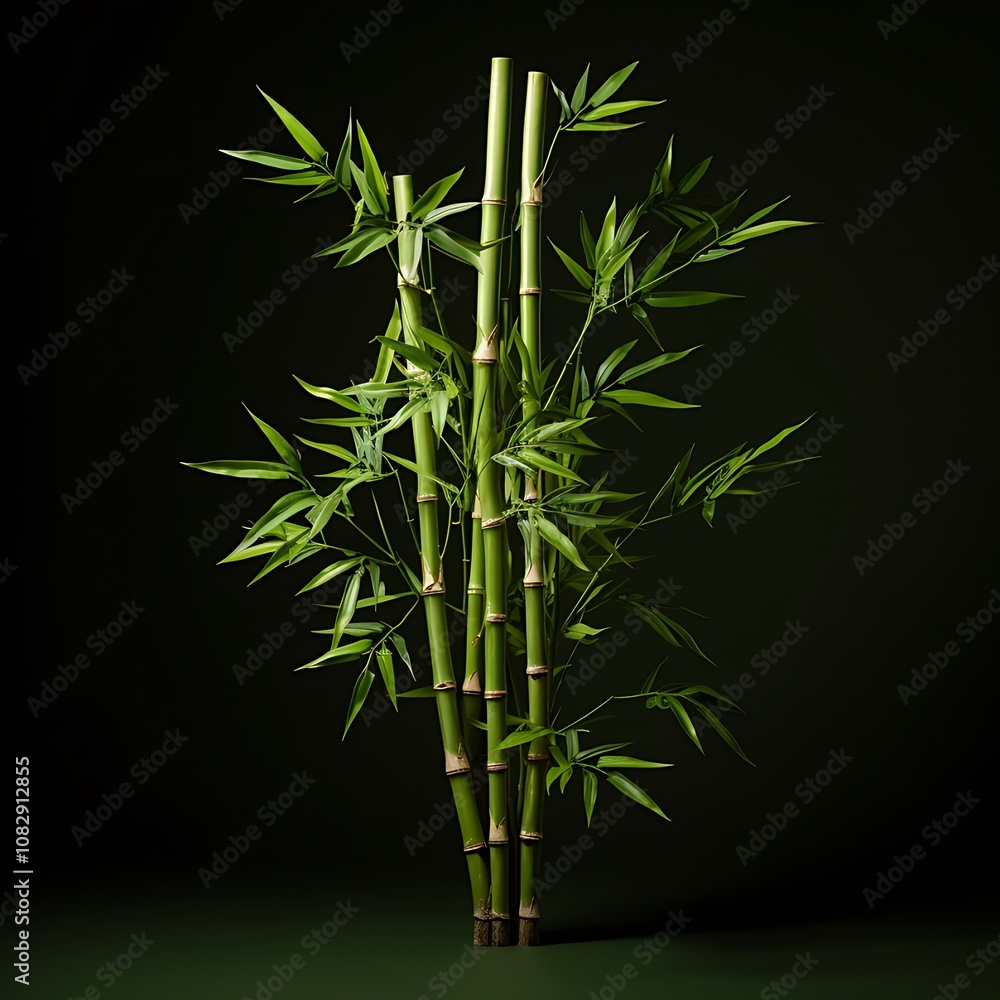 Obraz premium A Bamboo Plant Gracefully Isolated on a Clean White Background 