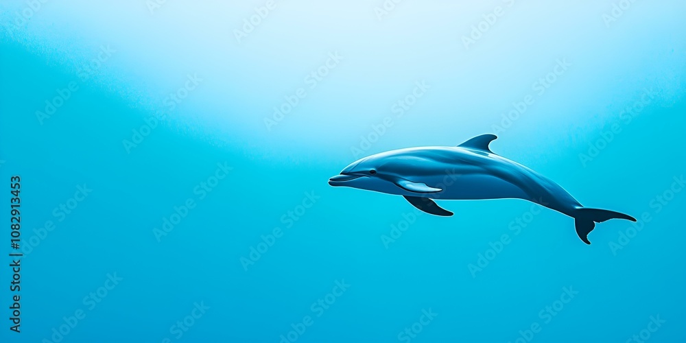 Dolphin icon web banner. Dolphin icon isolated on blue background with copy space. Dolphin icon web banner. Dolphin icon isolated on blue background with copy space.