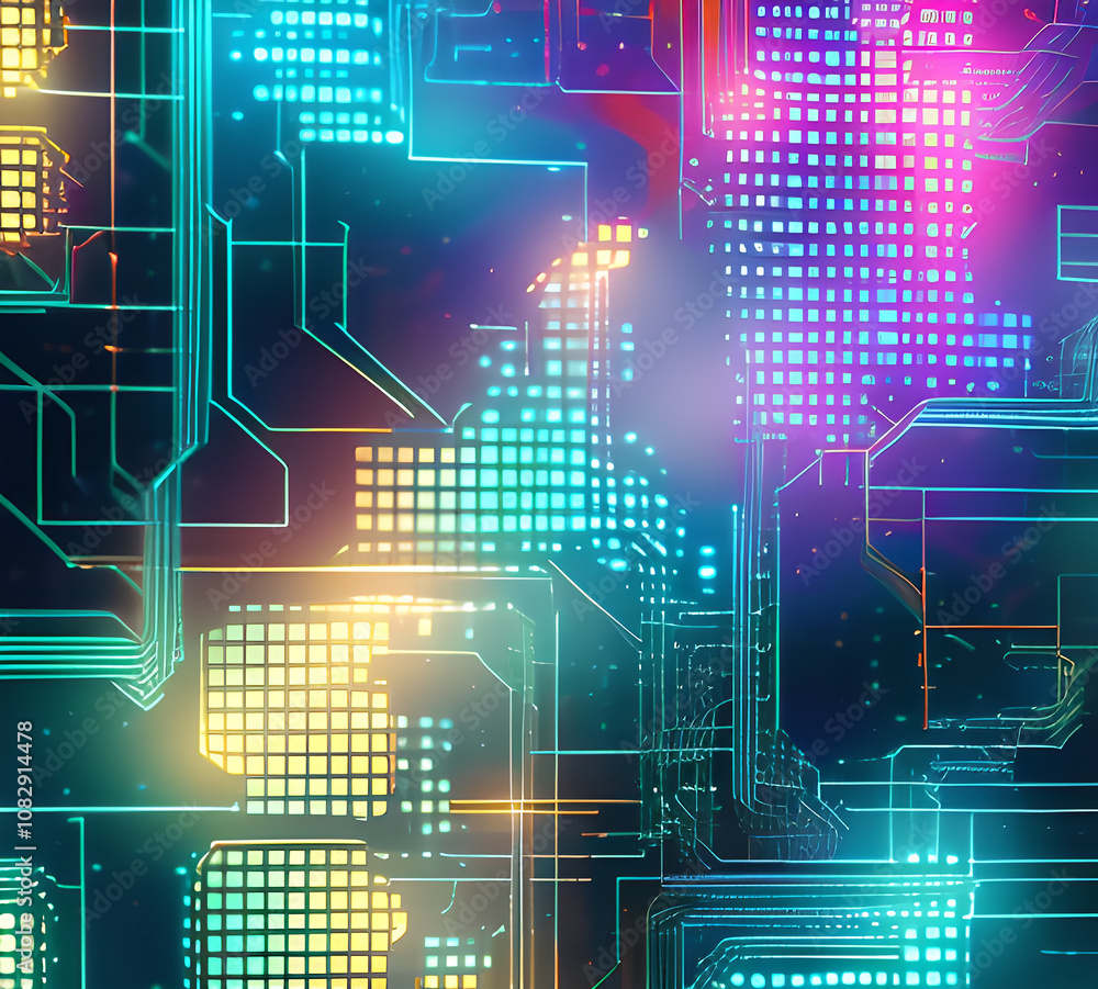 Obraz premium Blue tech lines universal background simple science and technology business line technology background.background vortex and use it as your wallpaper, posters and banners.Generative AI