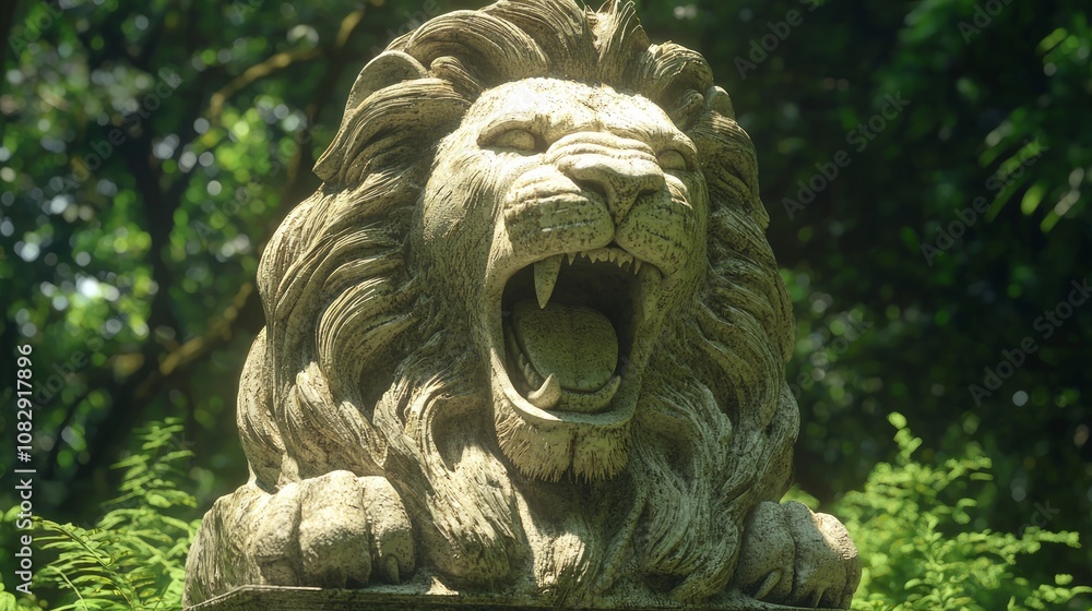 Majestic 3D Render of Dramatic Lion Statue Symbolizing Courage and Protection in Wildlife Sanctuary, Ultra-Detailed Artwork Majestic 3D Render of Dramatic Lion Statue Symbolizing Courage and Protection in Wildlife Sanctuary, Ultra-Detailed Artwork