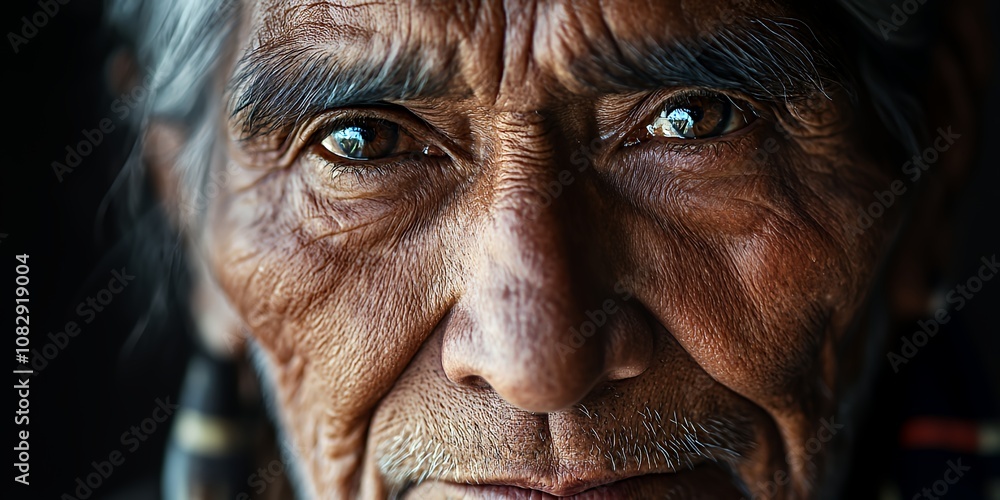 Portrait of an Elderly Person With Deep-Set Eyes and Weathered Skin, Showcasing the Wisdom and Life Experiences in Their Expression During Early Evening Light Portrait of an Elderly Person With Deep-Set Eyes and Weathered Skin, Showcasing the Wisdom and Life Experiences in Their Expression During Early Evening Light