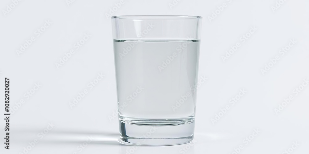 A clear glass filled with calm water at room temperature, home decor, liquid, glass container A clear glass filled with calm water at room temperature, home decor, liquid, glass container