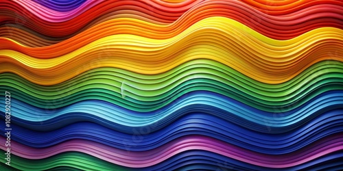 Abstract Rainbow Wave Pattern, 3D Rendering, Abstract Art, Digital Art , abstract , digital