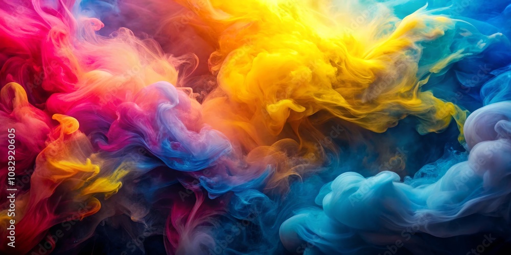 Abstract Swirls of Blue, Yellow, and Pink Ink, color, abstract, , ink swirl Abstract Swirls of Blue, Yellow, and Pink Ink, color, abstract, , ink swirl