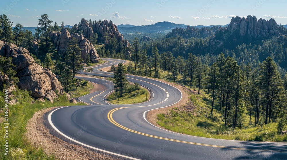 Fototapeta premium Winding Road in Black Hills, South Dakota