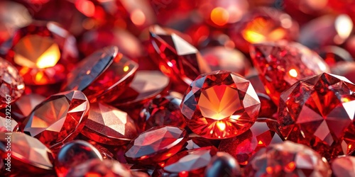 Close-up Macro Photography of Sparkling Red Gemstones, Gem, Jewelry