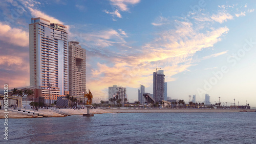 Jeddah Saudi Arabia Corniche Beach Seaview skyline landscape