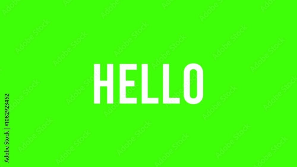 Animated welcome video. Smooth appearance of the word Hello with a rainbow RGB effect. Horizontal video using chromakey. Animated welcome video. Smooth appearance of the word Hello with a rainbow RGB effect. Horizontal video using chromakey.