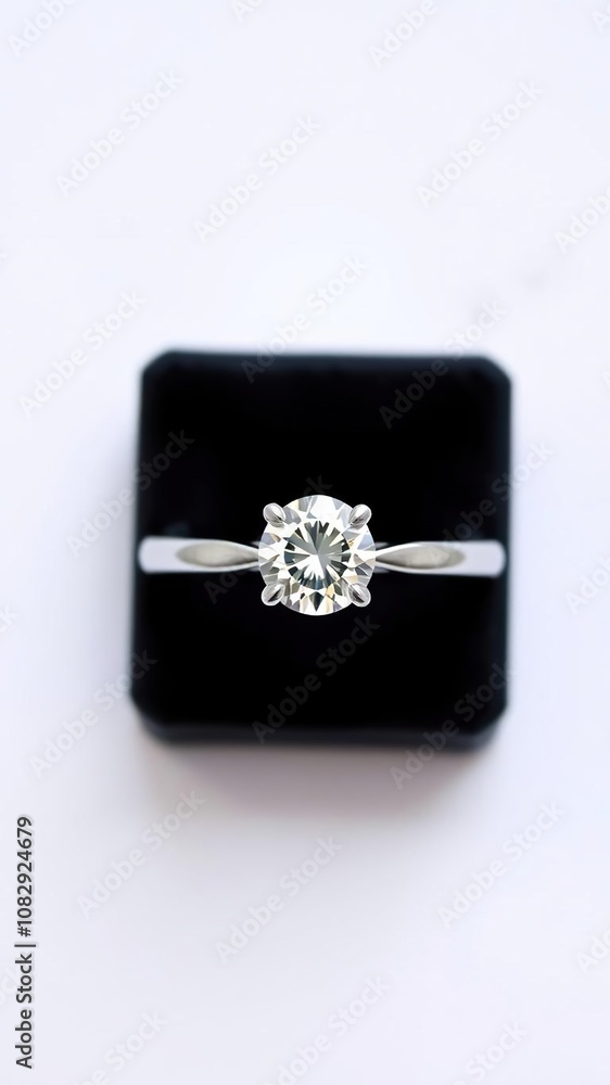 A diamond ring with a single solitaire stone set in a sparkling silver band, isolated on a clean white background, sparkly, jewelry, precious stone A diamond ring with a single solitaire stone set in a sparkling silver band, isolated on a clean white background, sparkly, jewelry, precious stone