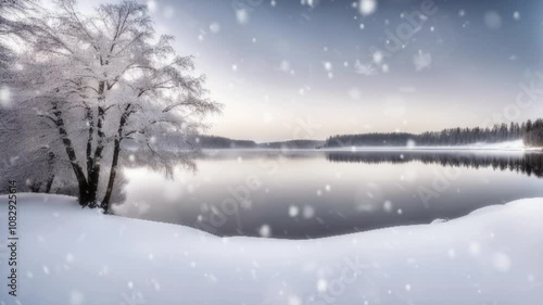 Wallpaper Mural landscape with snow and trees Torontodigital.ca