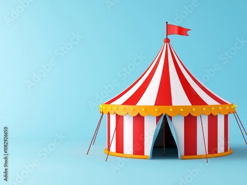 Colorful Circus Tent Modern Illustration for Events, Festivals, and Entertainment